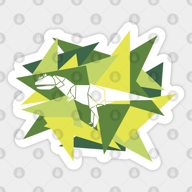 Paper Shards Origami Allosaurus Sticker by Print Stop Studio